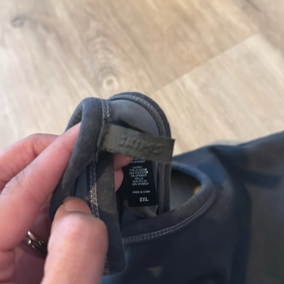 SKIMS OUTDOOR MID THIGH ONESIE IN WASHED ONYX sz 2XL - Picture 3 of 12